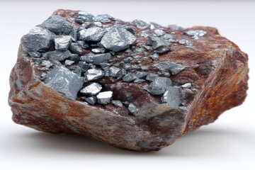 Aufkleber - Metallic mineral specimen displaying shiny crystals and a rough exterior found in natural rock formations