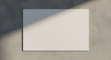 Poster - Blank canvas on concrete wall with window shadow, realistic mockup for product presentation, branding, and art display