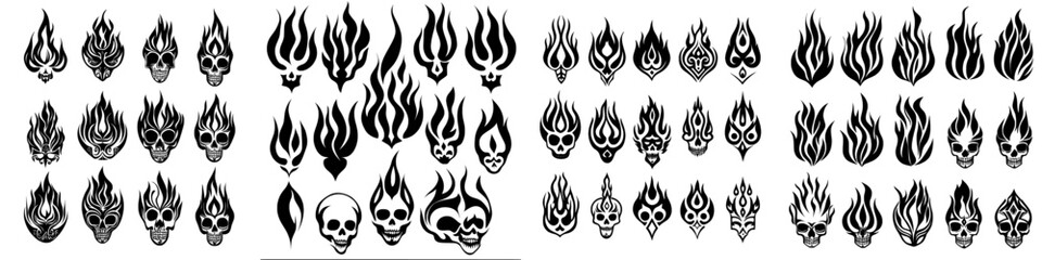 Poster - The design of a motorcycle vehicle features flames, while a racing car boasts modern graphics