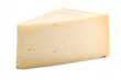 © AuraArt - A wedge of creamy, pale yellow cheese, isolated on a white background.