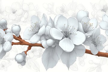Poster - Delicate blossoms represent the beauty of spring with soft petals and gentle hues in a serene natural setting