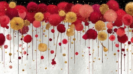 Poster - a white background with red and gold decorations.stock image