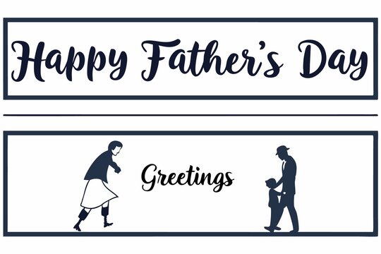 Happy Father's Day Handwritten with Blurred White Heart Background