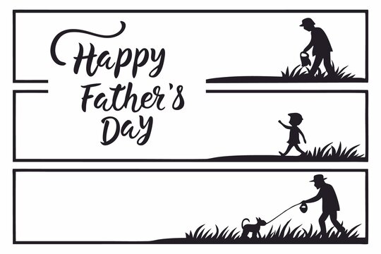 Happy Father's Day Handwritten with Blurred White Heart Background