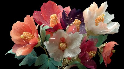 Aufkleber - abstract flowers bouquet generative ai.stock image