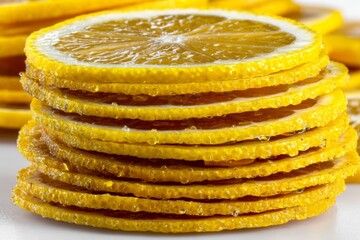 Aufkleber - Stacked slices of dried lemon ready for use in culinary creations and beverages