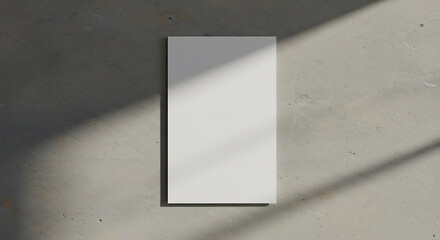 Poster - Blank white vertical paper mock-up with window shadow overlay perfect for presentations and branding