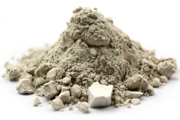 Poster - Natural clay pile for crafting and sculpting located in a studio setting with neutral background