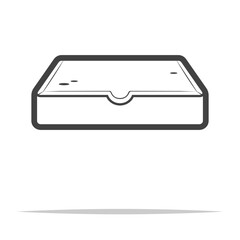 Wall Mural - small cardboard package outline icon transparent vector isolated