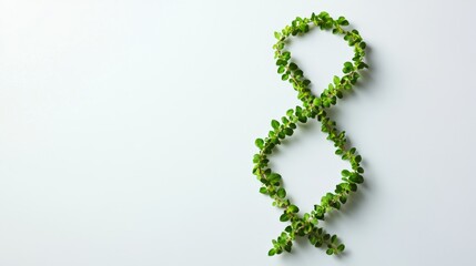 Poster - Sustainable design concept using green elements in modern art minimalist studio indoor environment aerial view