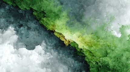Aufkleber - abstract white green watercolor background surface