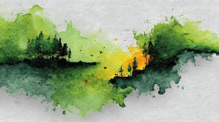Leinwandbilder - abstract white green watercolor background