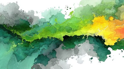 Aufkleber - abstract white green watercolor background.stock image