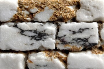 Poster - Elegant white and gray marble tiles with unique natural patterns ideal for home decor or renovations