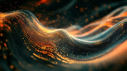 Poster - Dynamic flow of light waves abstract background digital art vibrant colors close-up energy and motion