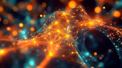 Poster - Dynamic energy flow abstract digital space visual art technology close-up connectivity concept