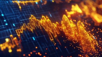 Poster - dynamic data visualizations of financial trends digital environment infographic abstract viewpoint t