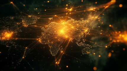 Poster - Global network expansion online world digital visualization abstract environment dynamic viewpoint connectivity concept