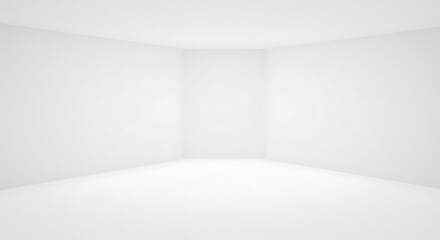 Poster - Bright White Empty Room Corner Background for Clean Designs and Product Display