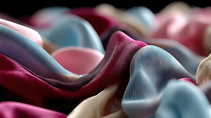 Aufkleber - blue and pink silk texture elegant background generative ai,stock photo