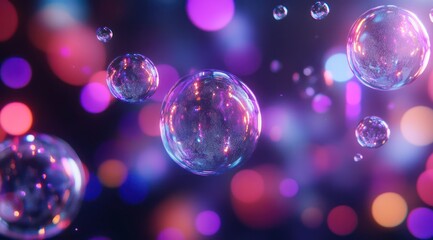 Wall Mural - Abstract spheres and bokeh effect