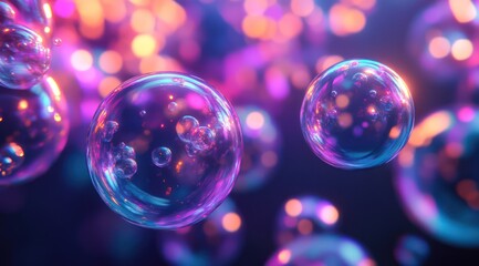Wall Mural - Abstract spherical composition with light and color