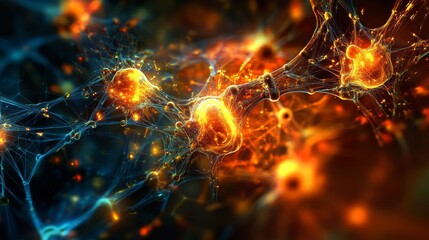  - Exploring neural connections scientific research lab digital art abstract environment close-up view brain functionality