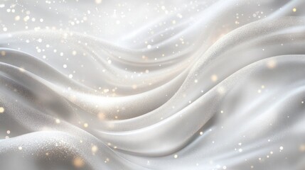 Poster - Flowing white silk waves studio setting abstract visual elegant environment close-up view serenity and beauty