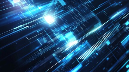 Poster - Dynamic technology visualization digital space abstract art futuristic environment close-up view digital innovation
