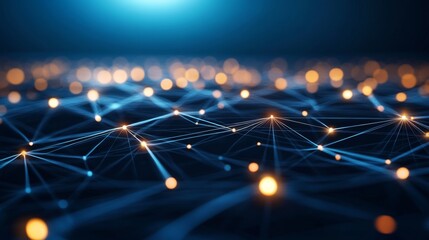 Poster - Dynamic network connections abstract digital space graphic visualization modern technology aesthetic perspective data representation