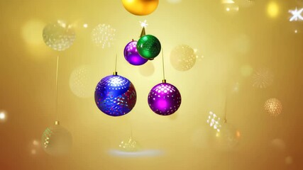Poster - Vibrant Animation of Christmas Baubles Decor Creating a Festive Tree Display