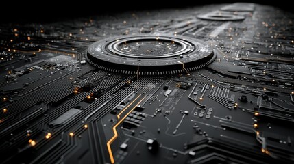 Poster - circuit composed of abstract graphics science and technology background.stock image