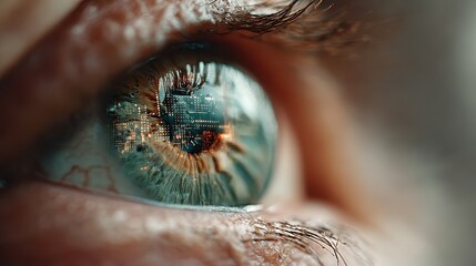Poster - close up of futuristic augmented eye future technology concept,photo stocks