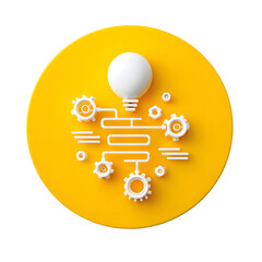 Leinwandbilder - A conceptual depicting a process management control system with interconnected gears cogs and representing the efficient workflow and automation of industrial or technological processes