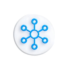 Leinwandbilder - A modern minimalist icon depicting a global medical network or healthcare connectivity featuring a clean and simple circular design with blue accents on a white background