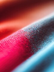 Poster - Close-up Macro of Soft Fabric Texture of Leggings Transitioning From Warm to Cool Hues