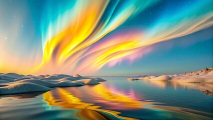 Aufkleber - Pastel Northern Lights Abstract Background - Soft Aurora Borealis Design