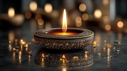 Poster - happy diwali background with beautiful oil lamp,stock photo