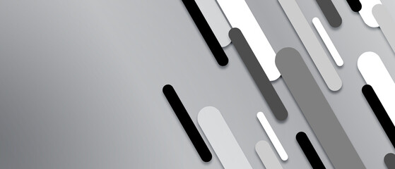 Fototapete - abstract black line, gray and white on gray background  illustration