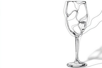 Aufkleber - Champagne glass with fluid lines creating an artistic representation, showcasing elegance and design