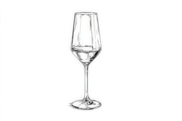 Aufkleber - Elegant glass filled with clear liquid set against a minimalist background during the evening