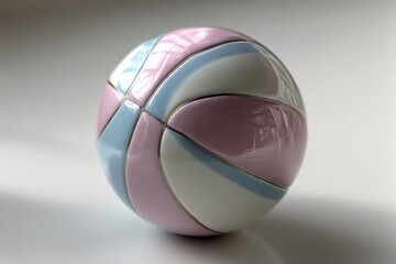 Leinwandbilder - Ceramic ball in pastel colors resting on a smooth surface