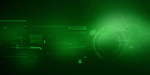 Poster - 2d illustration Abstract futuristic electronic circuit technology background