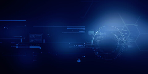 Poster - 2d illustration Abstract futuristic electronic circuit technology background