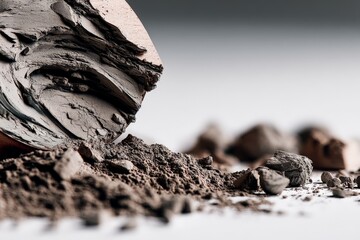 Aufkleber - Clay sculpture material spills across a surface during an art session in a creative studio