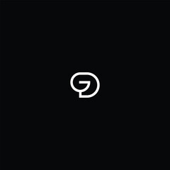 Poster - Letter GD or DG Monogram with black background. 