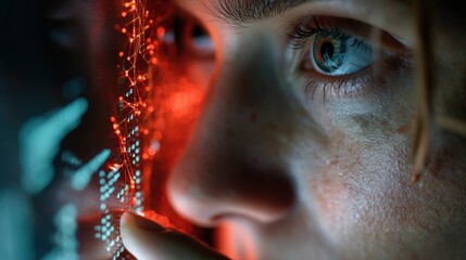 Poster - person using artificial intelligence technology.stock image