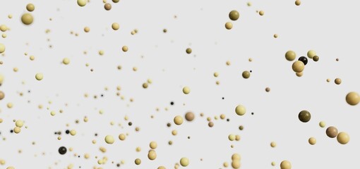 Aufkleber - A serene image of many beige and brown spheres floating on a white background. Ideal for websites or presentations.