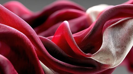 Aufkleber - red abstract fabric in motion on white background generative ai.stock image