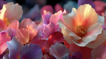 Aufkleber - rose petals close up background romantic holiday composition generative ai.stock image
